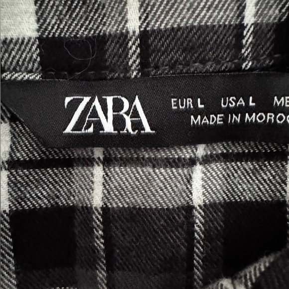 🖤 ZARA Plaid Flannel Shirt | Size L | New - Picture 7 of 8